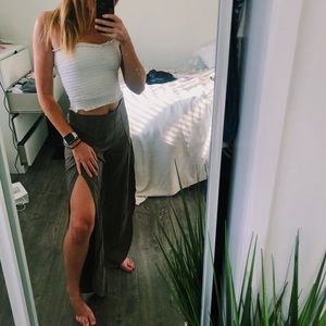 Olive green flowy pants